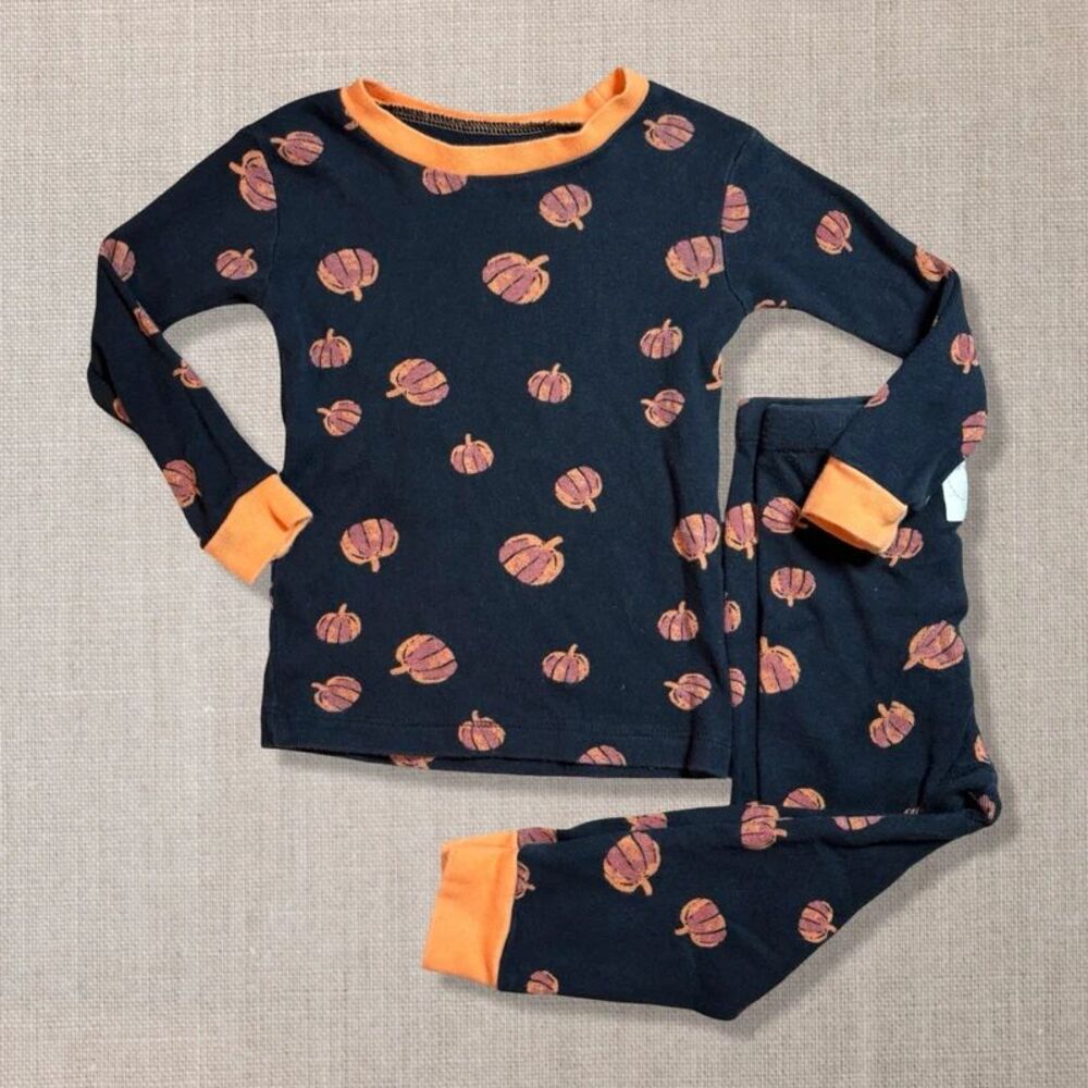 Burt’s Bees Baby 12M Pumpkin Pajama Set Organic Cotton Halloween Fall